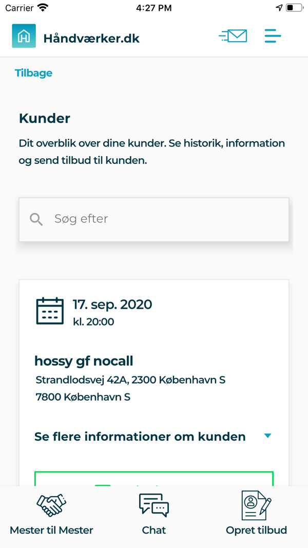 Håndværker.dk PartnerLogin app screen 3 of 3